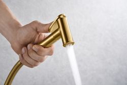 Grifo de bidé empotrado monomando Génova Oro cepillado RDG053/OC Imex