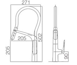 Grifería de cocina flexible Lanzarote acabado cromado/negro Ref GCE015 Imex
