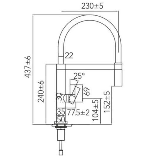 Rubinetto cucina nero Laos Ref GCE012 Imex