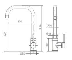 Torneira de cozinha monocomando Loira Black Gun Metal GCR004/BGM Imex