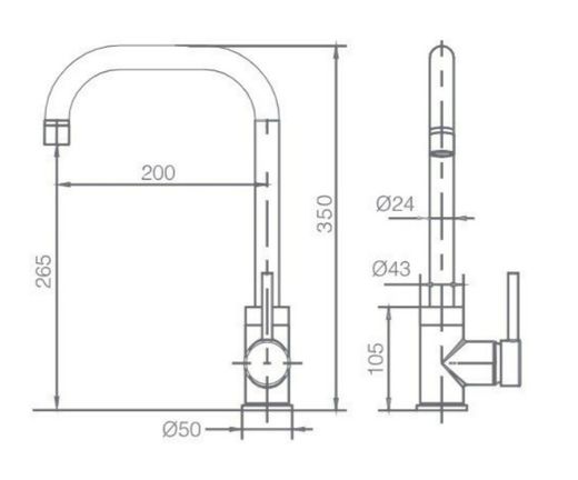 Torneira de cozinha monocomando Loira Black Gun Metal GCR004/BGM Imex