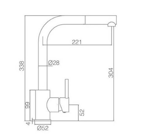 Aixeta de cuina Moscou cromat Ref GCE006/AC Imex