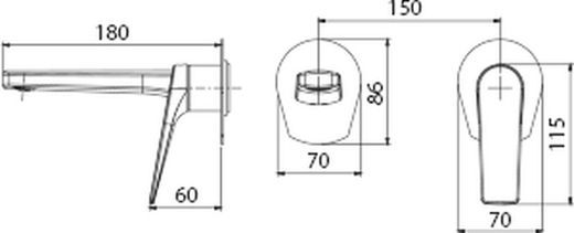 Grifo de lavabo empotrado monomando Delos Cromado GLD055 Imex