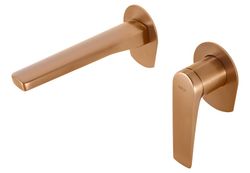 Grifo de lavabo empotrado monomando Delos Oro rosa cepillado GLD055/ORC Imex