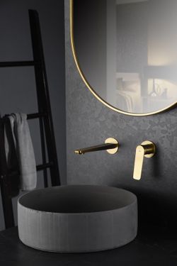 Naples Brushed Gold Enkelhendel Verborgen Wastafelmengkraan GLN047/OC Imex