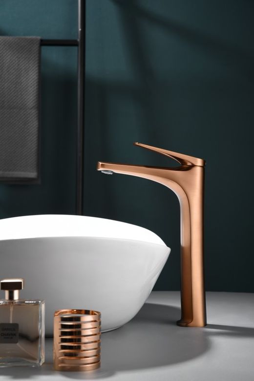 Delos Tall Tvättställsblandare med ett handtag Borstat roséguld BDD055-3ORC Imex