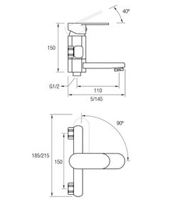 Aquassent Detroit Badewannenarmatur