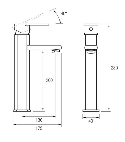 Υψηλή βρύση λεκάνης Aquassent Detroit