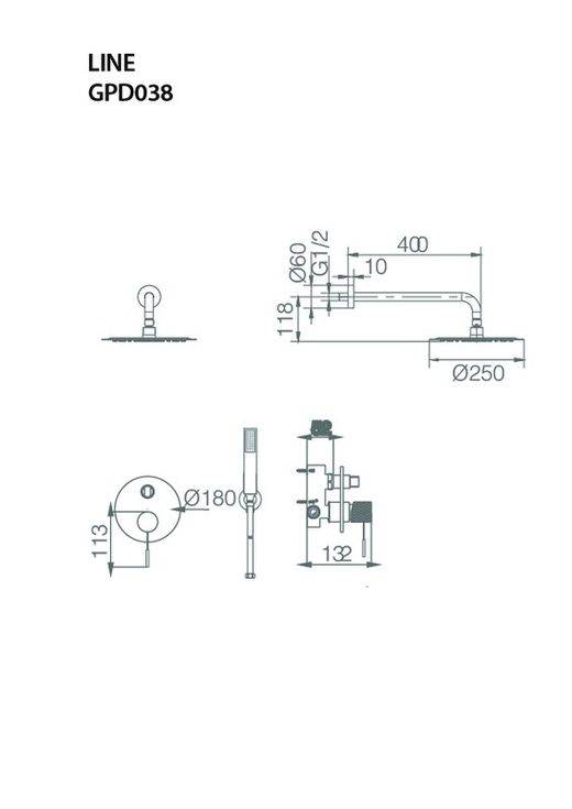 Line Cromo Imex dold duschset