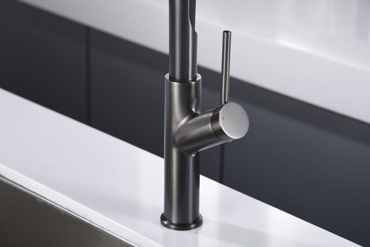 Sena svart diskbänkskran + Black Gun Metal med flexibel vridbar pip Ref. GCE022/OC Imex