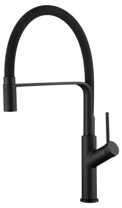 Grifo fregadero Sena negro con caño giratorio flexible Ref. GCE022/NG Imex