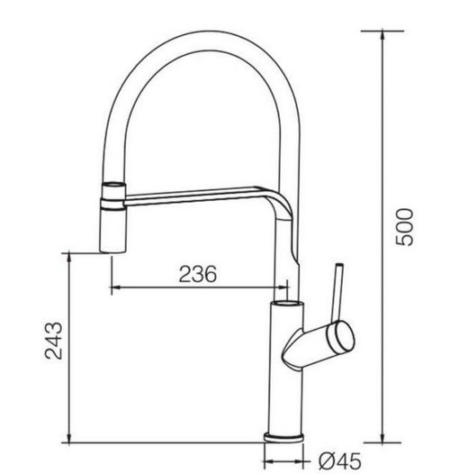 Robinet lavabo Sena noir + or brossé avec bec flexible orientable Réf.GCE022/OC Imex