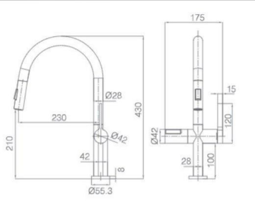 Aixeta aigüera Torí llautó cromat broc extraïble Ref. GCE021 Imex