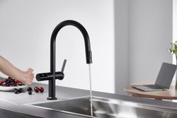 Robinet d'évier Turin noir avec bec extractible Réf.GCE021/NG Imex