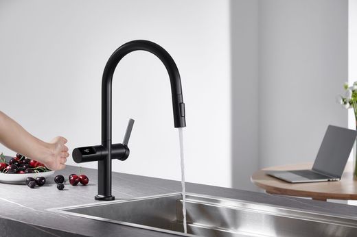 Robinet d'évier Turin noir avec bec extractible Réf.GCE021/NG Imex