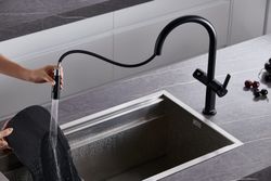 Robinet d'évier Turin noir avec bec extractible Réf.GCE021/NG Imex