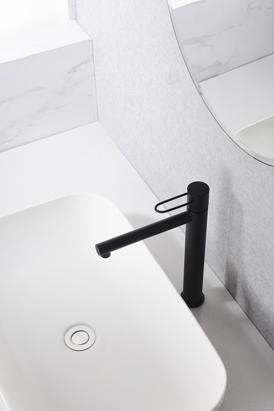 Grifo lavabo alto Milos negro BDY027-3NG Imex — Azulejossola