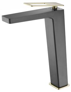 Grifo lavabo alto Suecia negro oro BDC032-3NGOLD  Imex