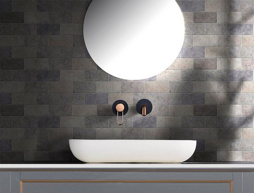 Imex zwart goud-roze Milos inbouw wastafelkraan