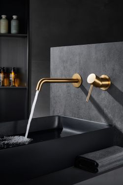 Grifo lavabo empotrado Monza oro cepillado GLM039/OC Imex