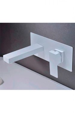 Grifo lavabo empotrado Suiza blanco mate GLE020/BL Imex