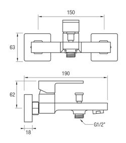 Luxor Armatur schwarz für Aquassent Badewanne