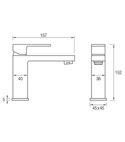 Svart Luxor -kran för Aquassent -handfat