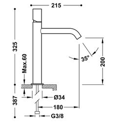 Miscelatore alto per lavabo Studio esclusivo TRES