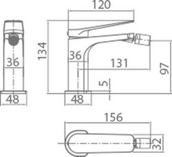 Torneira monocomando para bidé Naples Cromada BDN047-2 Imex