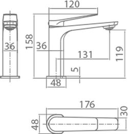 Bateria umywalkowa jednouchwytowa Naples szczotkowane złoto BDN047-1OC Imex