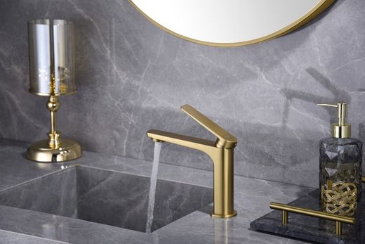 Bateria umywalkowa jednouchwytowa Naples szczotkowane złoto BDN047-1OC Imex