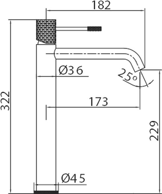 Eengreeps hoge wastafelmengkraan Genova Chroom BDG053-3 Imex