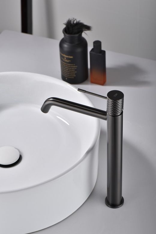 Genova Black gun metal tall basin mixer tap BDG053-3BGM Imex