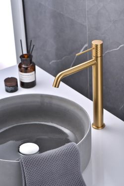 Hoge wastafelmengkraan Génova Geborsteld goud BDG053-3OC Imex