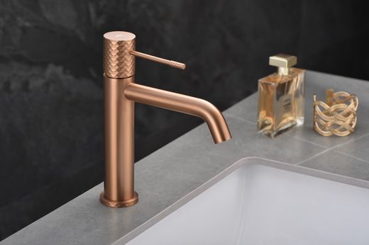 Eengreeps wastafelmengkraan Genoa geborsteld roségoud BDG053-1ORC Imex