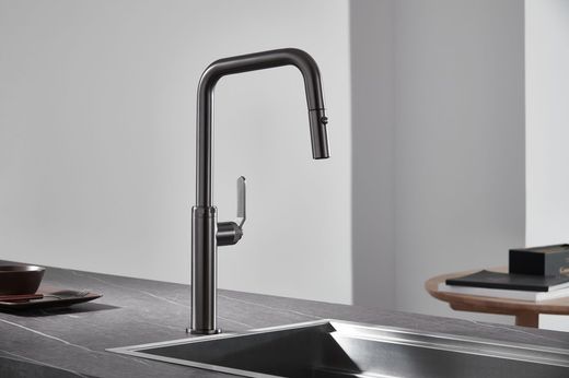 Mitigeur Niza Noir Gun Metal bec haut extractible Réf.GCE027/BGM Imex