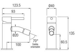Como torneira misturadora para bidé Chrome Aquassent
