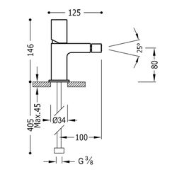 Blandare för bidé Loft färger TRES