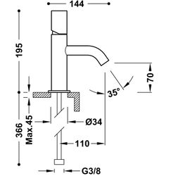 Grifo monomando para Lavabo Study exclusive TRES