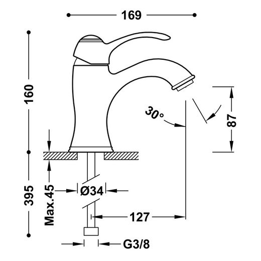 Tvättställsblandare Classic TRES