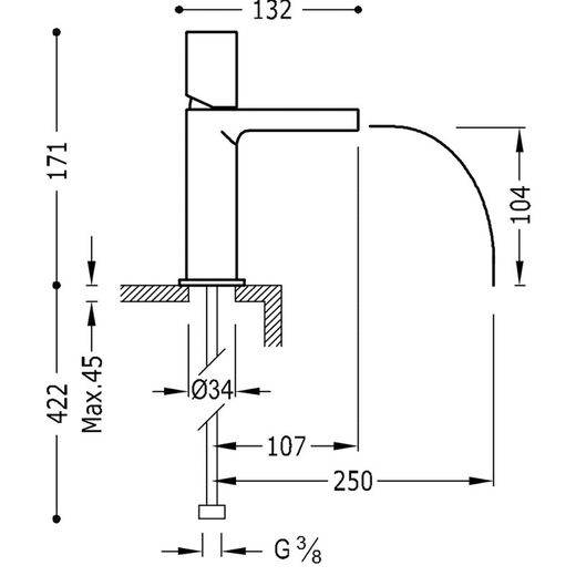 Loftfärger TRES tvättställsblandare