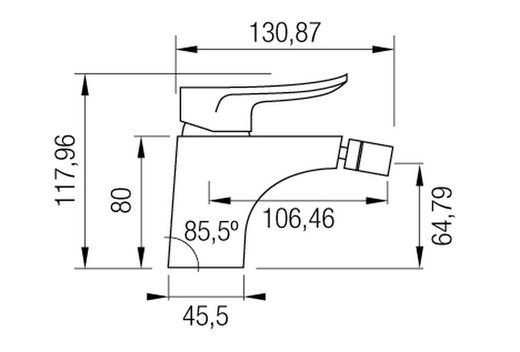 Black Cold Star Sayro-kran för bidé. Aquassent