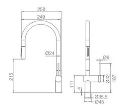 Rubinetto cucina con bocca estraibile Berna cromato Rif. GCE026 Imex