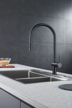 Μαύρη βρύση κουζίνας Berna με πτυσσόμενο στόμιο Ref GCE026/NG Imex