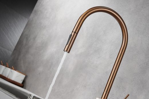 Wyciągana bateria kuchenna Berna szczotkowane różowe złoto Ref GCE026/ORC Imex