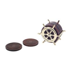 Juego posavasos Medidas: 11 cm x 7 cm x 11 cm  Material: Laton Peso neto: 450 grs.