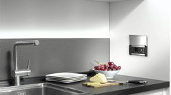 Gniazda sieciowe Kapsa 2 + 2 wykończenie ze stali nierdzewnej USB