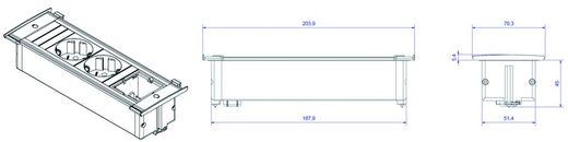 Kapsa 2 πρίζες + 2 ματ λευκό usb