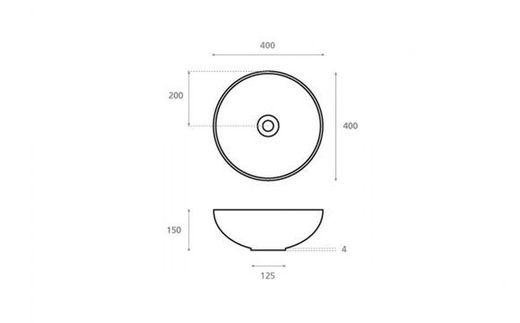 Lavabo Camomilla 400x400x150 mm The Bathco