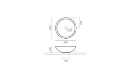 Lavabo Catania negre 405x120 mm The Bathco